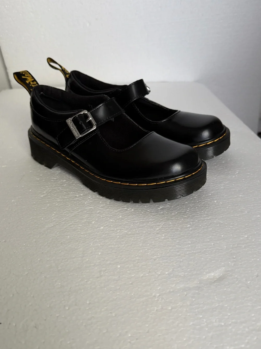 Dr. Martens Jadon Mary Jane Chunky Black Leather Shoes